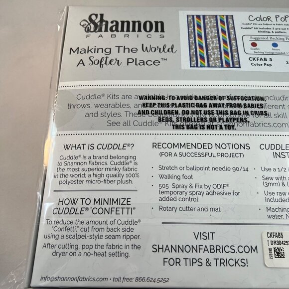 Shannon Fabrics Cuddle Kit Color Pop Finished Quilt 38” x 58” CKFAB 5 Minky NIB - Picture 12 of 14